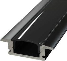 Recessed black aluminium LED profile