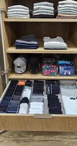 Caps, underwear & shelf organiser