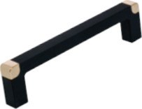 Square bar handle with rubber grip