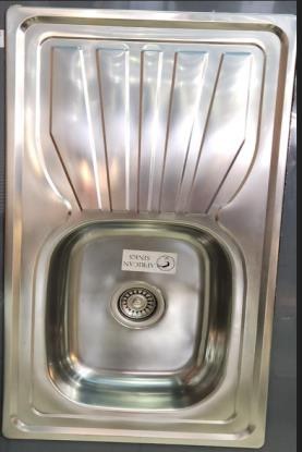 Inset drop-in single-bowl sink