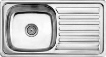 Drop-on single-bowl sink